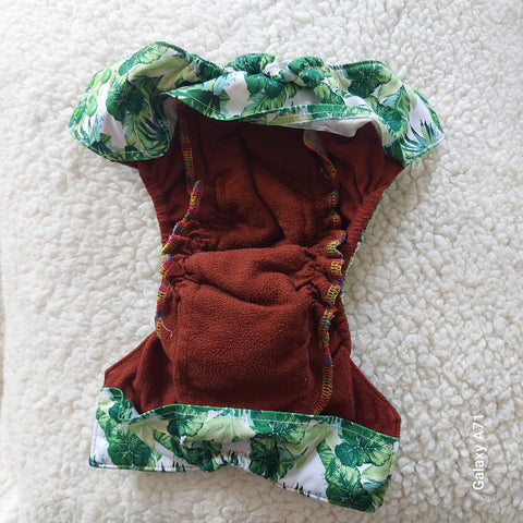 Preloved Bells Bumz AI2/ pocket hybrid nappy with insert ( coffee fleece)
