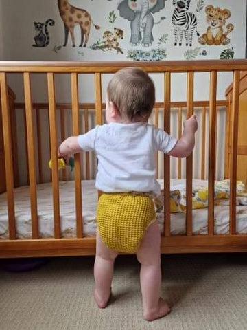 Bear Cottage Cotton Waffle fitted Nappy