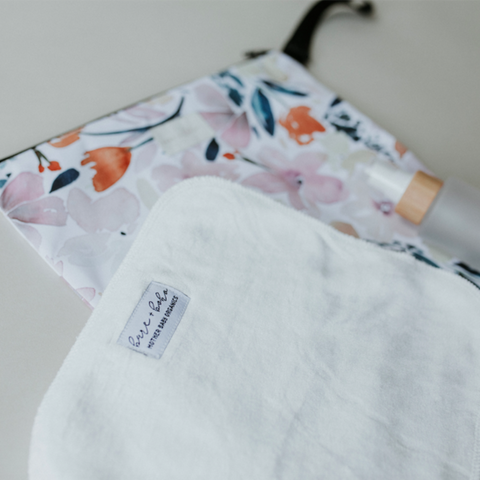 Bare and Boho Cloth Wipes ( set of 10)  and medium wet bag set